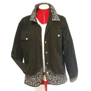 CHRISTOPHER & BANKS CRYSTAL STUDDED JACKET